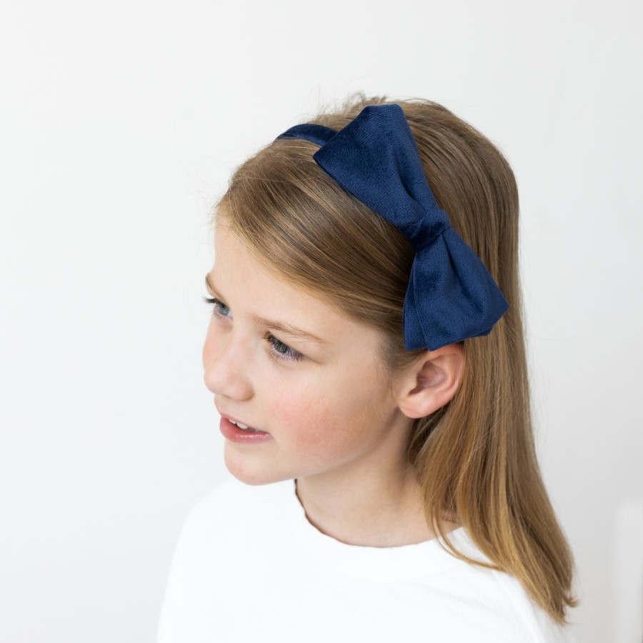 Featured Mimi and Lula | Velvet Bow Alice - Navy